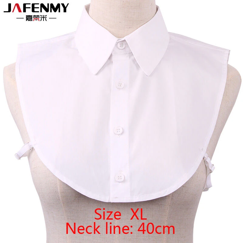 Normal White XL Поддельные ложный воротник женская блузка белый сплошной хлопок съемный воротник черный мужской женский галстук нагрудные Дамы Декор Поддельные - Цвет: Normal White XL