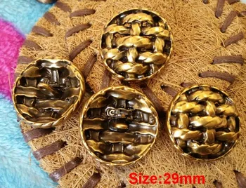

New 10pcs fashion high-end Metal alloy Plaid style clothing jacket Overcoat buttons shirt coat button Size 29mm free shipping