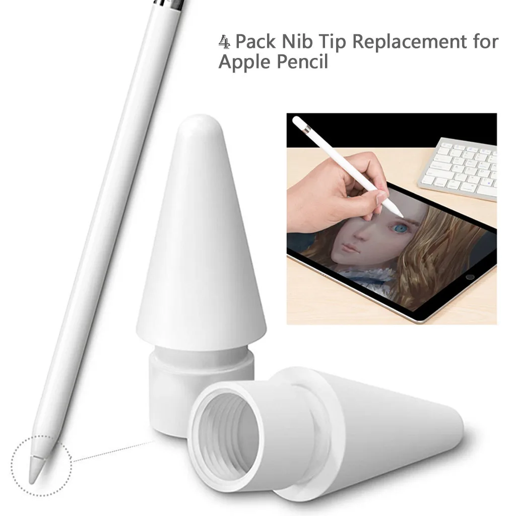 4 шт. сменные наконечники для пера Apple Pencil наконечник сенсорного экрана iPad ( 1 и 2