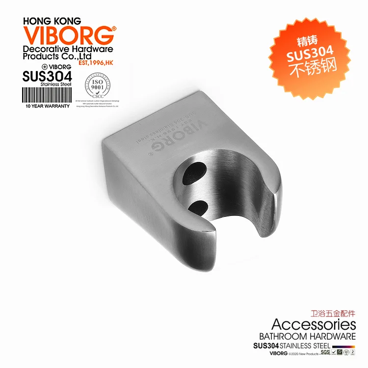 VIBORG 304 Stainless Steel Bidet Shattaf Spray Cloth Diaper Toilet Hygiene Bidet Sprayer Set with Holder and 2-meter Hose