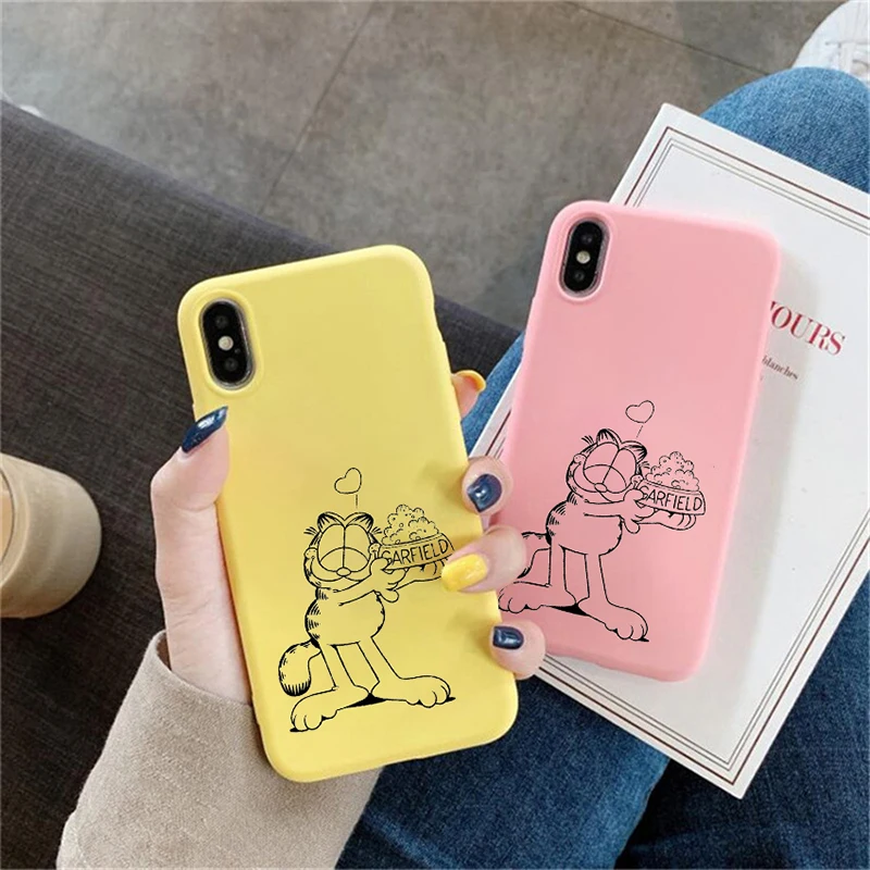 

Cartoon Garfield Cat Phone Case for Huawei P30 P20 P10 Pro Lite Plus Honor V20 Soft Silicone Cover Coque Fundas