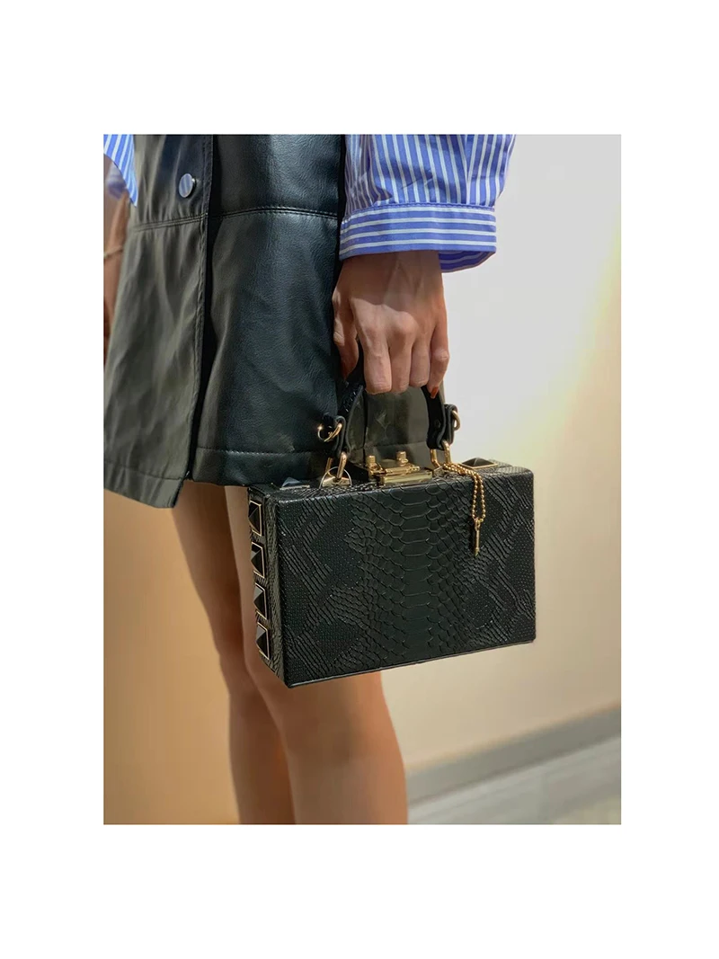 Женская коробка вечерняя сумка-клатч со стразами свадебная сумка из крокодиловой кожи Роскошная сумочка для банкета вечерние женские сумки через плечо