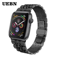 UEBN для Apple watch Series 1 2 3 4 металлический ремешок для iWatch 44 мм 42 мм 40 мм 38 мм браслет из нержавеющей стали
