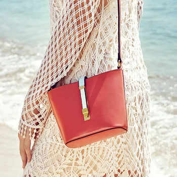 

Cowhide Leather Shoulder Bag Luxury Brand Mini Bucket Women Bags Designer Purses Crossbody Bags for Women