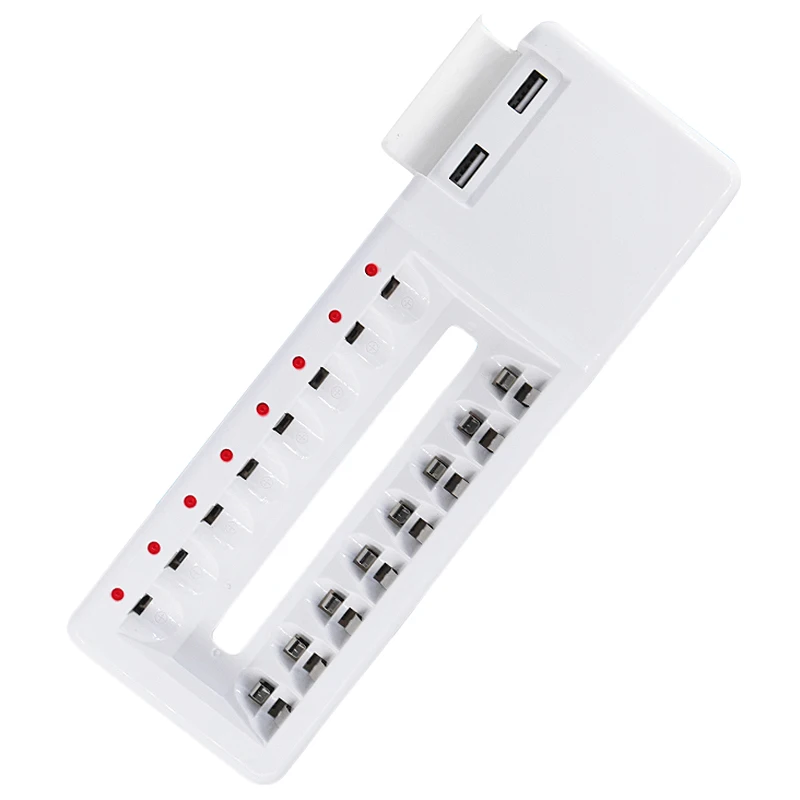 

New 8 Lots Quick Battery Charger 2 Usb Socket Battery Charger For Ni-Cd Ni-Mh Aa Aaa Rechargeable Batteries(Eu Plug)