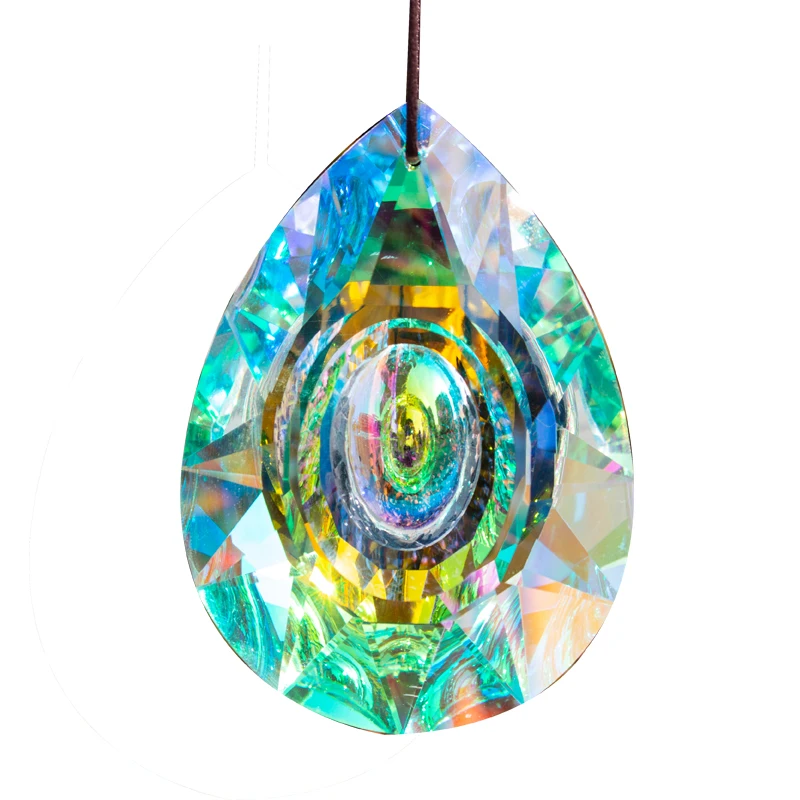 H&D Hanging Crystals Prism Suncatcher For Windows Decoration 89mm AB Chandelier Parts DIY Home Wedding Decor Accessories Craft