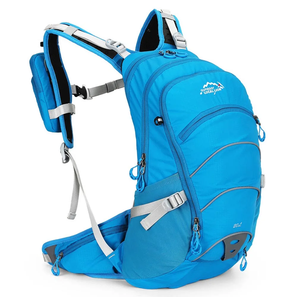 20л эргономичный водонепроницаемый велосипедный рюкзак, вентилируемый, для велоспорта, скалолазания, путешествий, бега, портативный рюкзак, для спорта на открытом воздухе, сумки для воды - Цвет: Синий