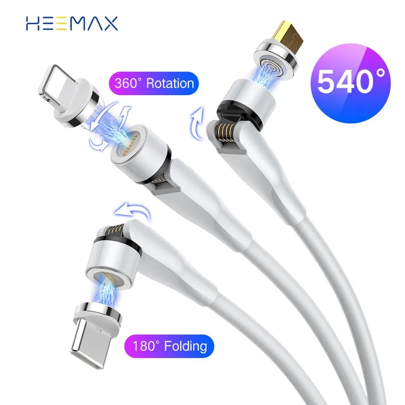 Магнитный зарядный кабель 3A Быстрая зарядка USB Micro Type C магнитное зарядное