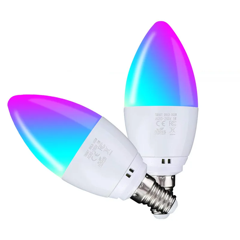 

LED Smart WiFi Candle APP Remote Control Color Changing Dimming Colorful Bulb Docking Alexa Voice