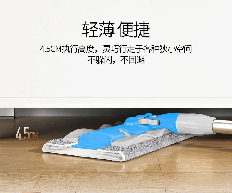 Manufacturers Direct Selling Plate Mop Stainless Steel Telescopic Rod Rotating Free Hand Wash Plate Mop Lazy Mopping Useful Prod