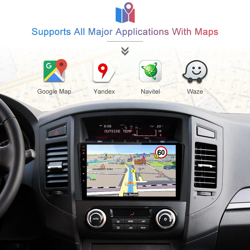 Cheap Junsun V1 pro 4G+64G CarPlay Android 9.0 DSP For Mitsubishi Pajero 4 2006 - 2014 Car Radio Multimedia Video Player GPS 2 din dvd 4