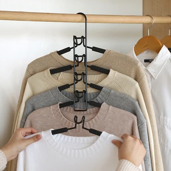 

1Pcs Multipurpose Cloth Hanger Space Saving Hangers 5 In 1 Multi Function Magic Anti-skid with Multilayer EVA Sponge