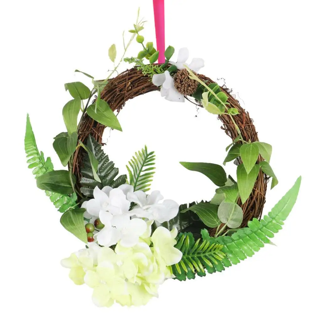 

Resin Floral Hoop Wreath Hanging Head Corolla Home Front Door Christmas Decor with Faux Flower, Beautiful Decor, Hanging, Non-to