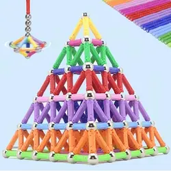 30-300 шт DIY магнитная дизайнерская Строительная Геометрическая Строительная игрушка магнитные палочки и металлические шарики обучающая