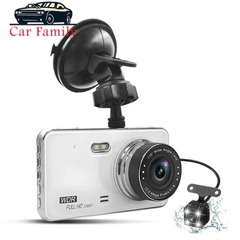 

Car Family Car Dvr Dash Camera 4" IPS Screen FHD 1080P With Rearview Rear Cam Dvrs White Color Ultra-thin Style Night Version