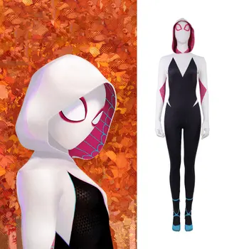 

Spider Gwen Stacy Spandex Lycra Zentai Spiderman Costume for Halloween Cosplay Female Spider Suit Anti-Venom Gwen Woman
