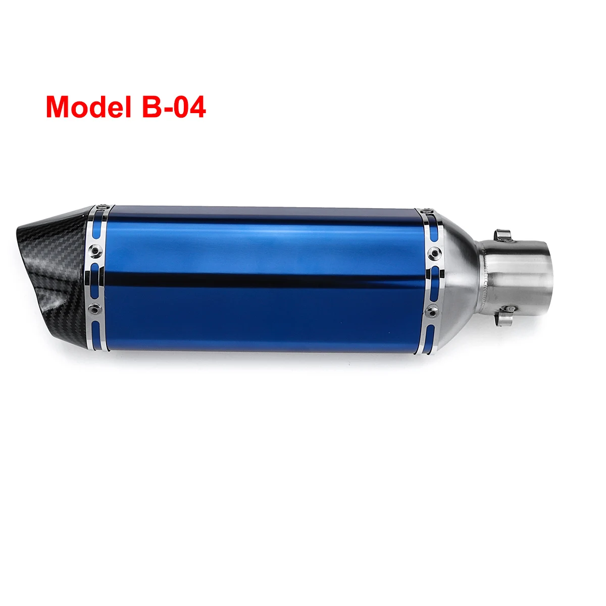 Model B04 Для Suzuki/Honda/Kawasaki/escape Moto 38-51 мм нержавеющая сталь черный Универсальный мотоцикл двойной выход глушитель выхлопной трубы - Цвет: Model B04