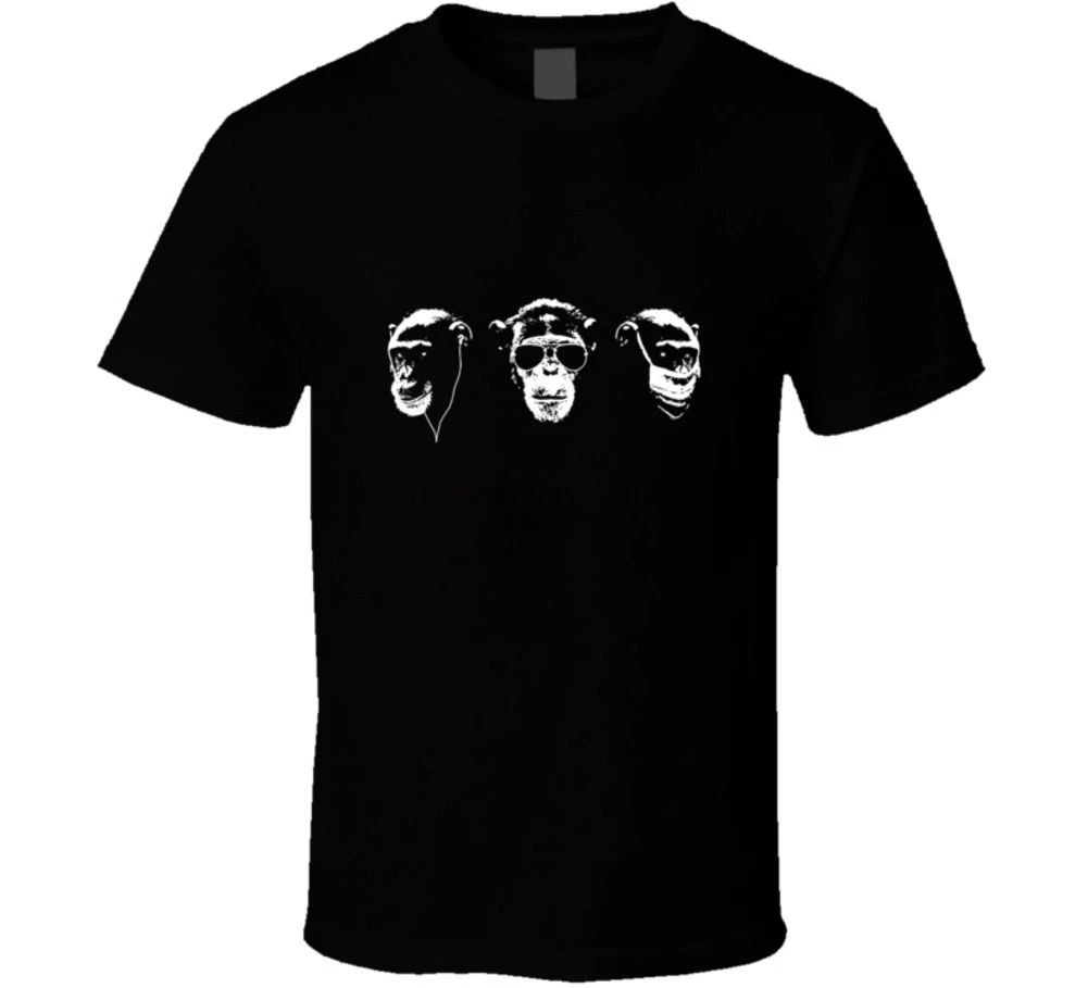 Забавная футболка в стиле поп-культуры с надписью Hear See Speak No Evil Monkeys героями