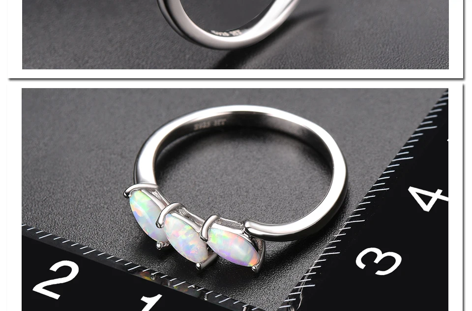 Hutang 0.75ct Nano Opal Элегантное Кольцо Твердые кольца из стерлингового серебра 925 пробы Прекрасные Свадебные обручальные украшения для женщин подарок
