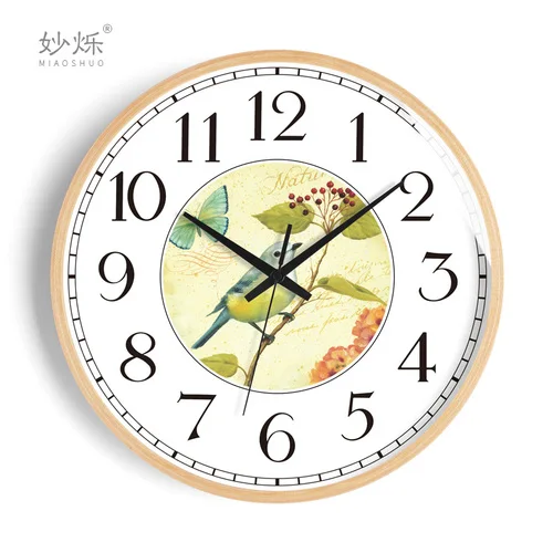 Large Wood Wall Clock Color:Style 20;Sheet Size:12 inch