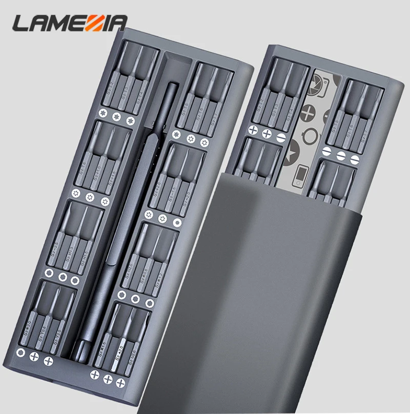 LAMEZIA 49 In 1 Daily Use Precision Screwdriver Set 48 Magnetic Bits Alluminum Box DIY Screw Drivers For Phone Home Computer