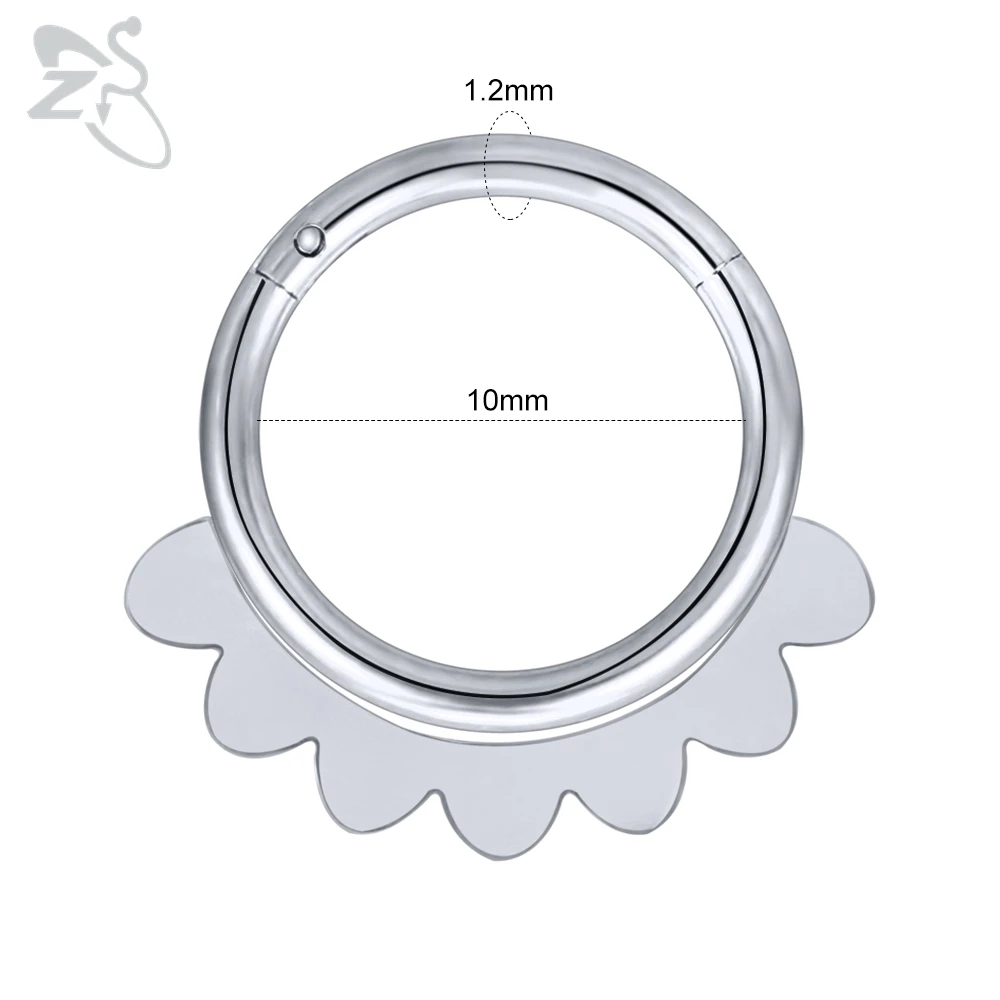 ZS, 1 шт., 16 г, 316L, нержавеющая сталь, Кристальное кольцо для носа, кликеры, перегородка, кольца круглой формы, спираль, ушной хрящ, пирсинг, ювелирные изделия - Окраска металла: B-10