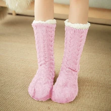 Зимние теплые нескользящие носки удобные женские зимние носки-тапочки уютные пушистые флисовые Носки Рождественский подарок с грипп