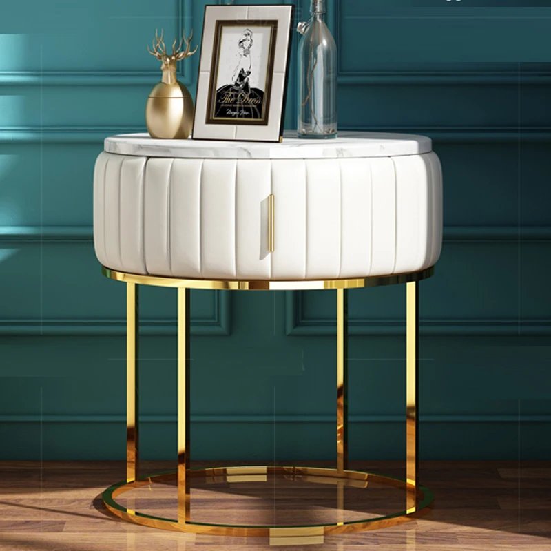 Роскошная вилла железная Золотая мягкая бархатная тумбочка кофейный диван