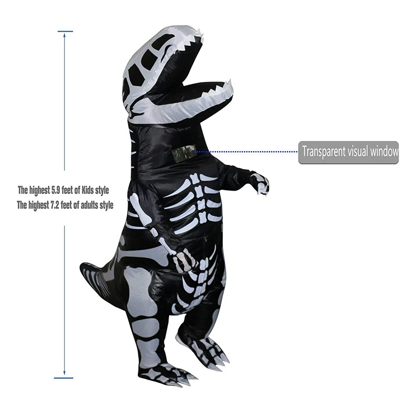 Гигантский Скелет надувной костюм динозавра T-Rex выдуть динозавр Fossil костюм