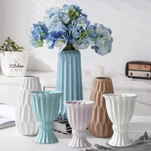 Современная простая керамическая ваза для цветов в Европейском стиле, креативная ваза для гостиной, домашняя ваза, орнамент, украшения, современный стиль