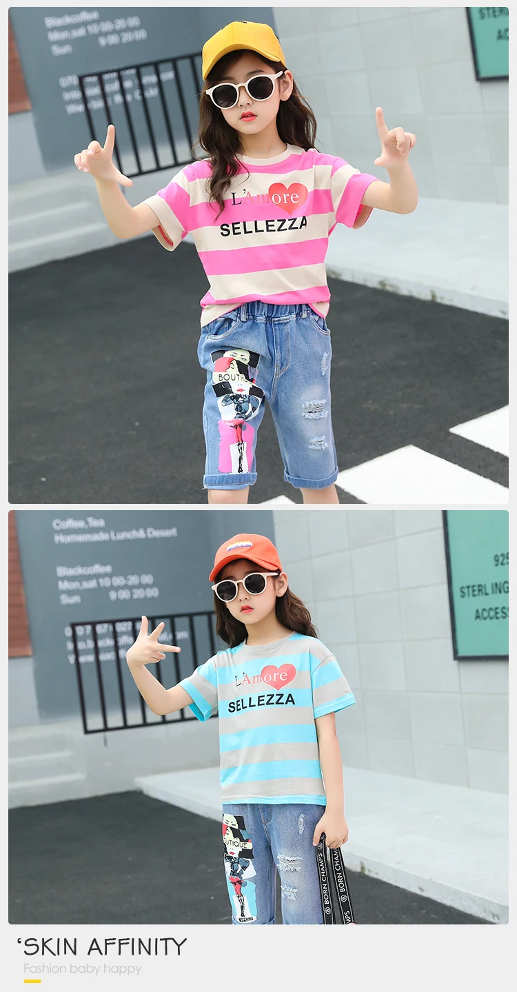 Wholesale Girl Boutique Clothing Set Summer Clothing 2 Pieces Set Cute Girls Summer Outfits