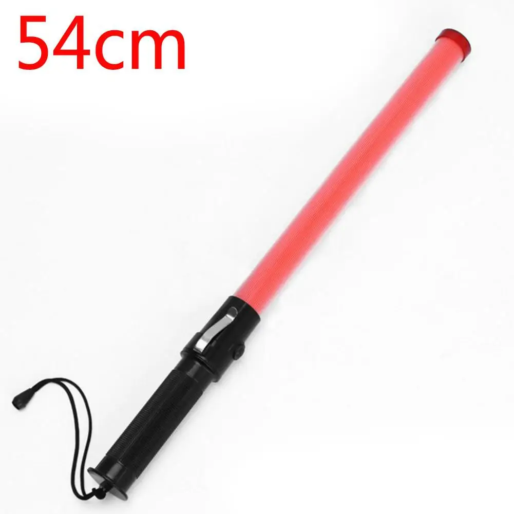 54cm Red light 50 см/54 см дорожный жезл красный светодиодный сигнал безопасности жезл рабочий светильник вспышка светильник с конусными мигающими режимами для полиции - Цвет: 54cm Red light