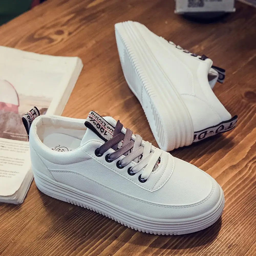 Женская обувь из натуральной кожи повседневная на плоской платформе со