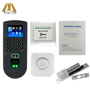 

Linux System Biometric Fingerprint Access Control ZK F19 Door Access Control System With Electric Lock Power Supply Exit Button