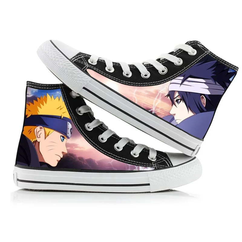 elvira costume Anime Ninja Uchiha Sasuke hatake Kakashi Cosplay shoes cartoon printed gaobang canvas casual shoes student flat sports shoes naruto outfits