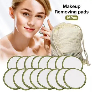 

1/16pcs Cotton Rounds Reusable Chemical Free Cotton Pad Washable Makeup Remover Cotton Pad For Sensitive Skin Daily Cosmetics