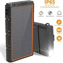 15000 мАч Солнечный внешний аккумулятор водонепроницаемый внешний аккумулятор портативное зарядное устройство для iphone 11 pro max xiaomi mi9 se