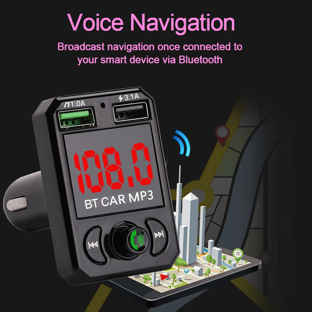 Автомобильный MP3-плеер A6, Bluetooth, громкая связь, телефон, карта, вставка, зарядка, универсальный автомобильный передатчик, беспроводной передатчик, Usb, автомобильная зарядка