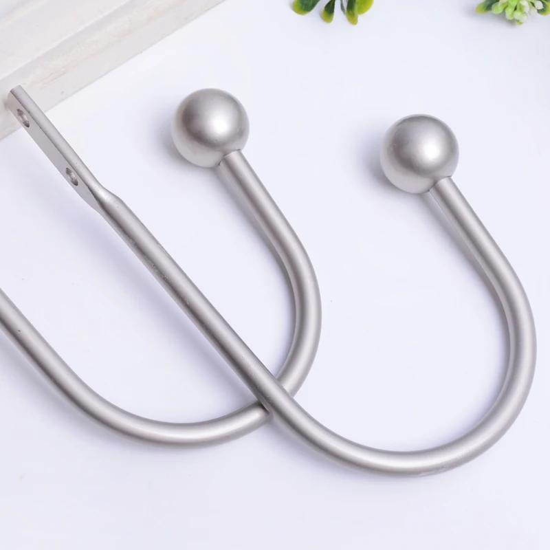 Silver 2 шт простой занавес Holdback Декоративный Металлический Держатель драпировки окно отвесное и затемненное Tieback для окна занавес декор - Цвет: Silver