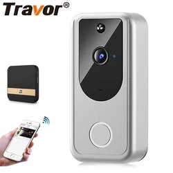 TRAVOR – sonnette intelligente sans fil avec caméra hd 1080p, wi fi, Vision nocturne à infrarouge, pour maison intelligente 