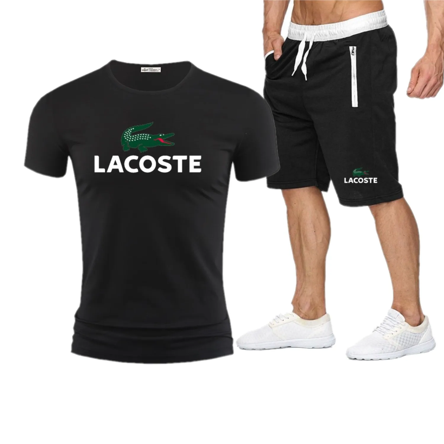 Lacoste- Tracksuit Men Sweat Suit Fashion Casual Men's Sets Mens Clothes Quick Drying T Shirt Short Pants Brand Men's Sportsuits Lacoste- Tracksuit Men Sweat Suit Fashion Casual Men's Sets Mens Clothes Quick Drying T Shirt Short Pants Brand Men's Sportsuits