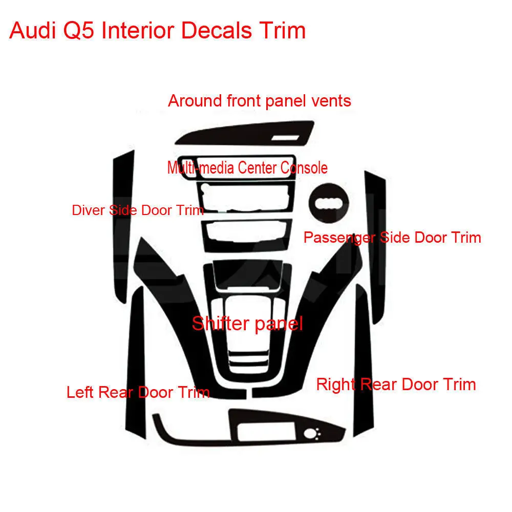 Для Audi Q5 2013 аксессуары 5D светоотражающая лента-наклейка из углеродного волокна