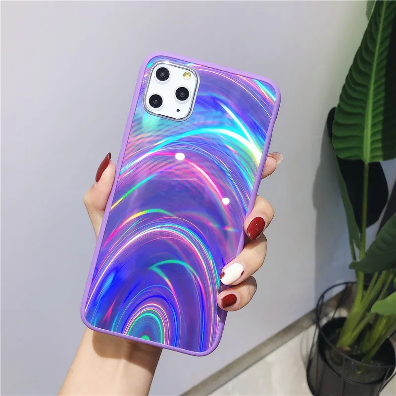 14 3D Алмазная Призма Голографический лазерный чехол для iPhone 6 6s 7 8 Plus Xs Max XR X 11 11Pro Max глянцевый Кристальный чехол с мягкими краями Funda - Цвет: 14