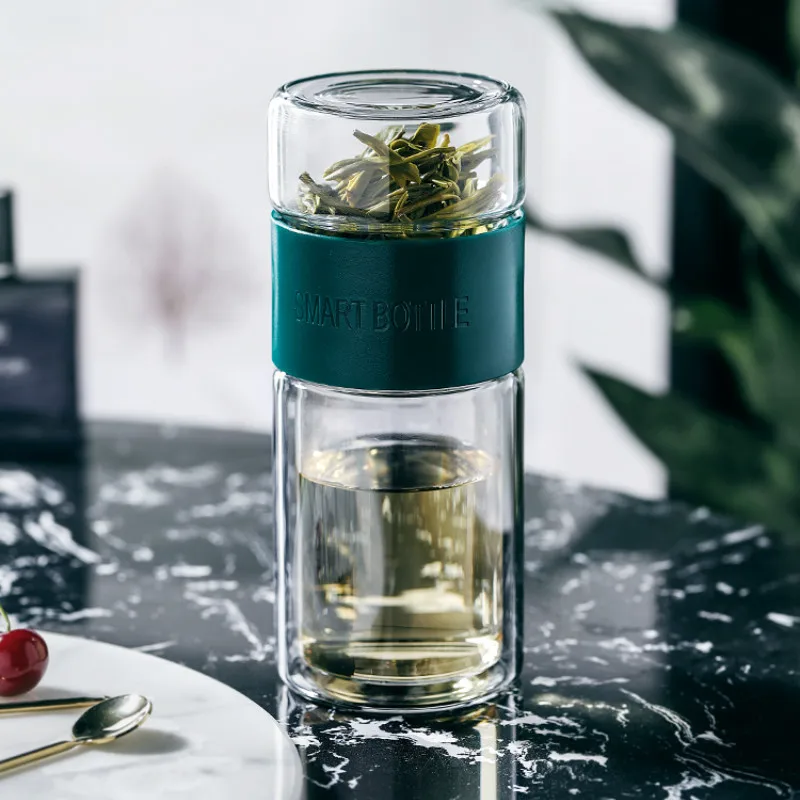 Glass Water bottle With Tea Infuser crystal Glass Cups Travel Mug for Tea Cup With Lid Tumbler Tea Infuser Water Bottles Cup