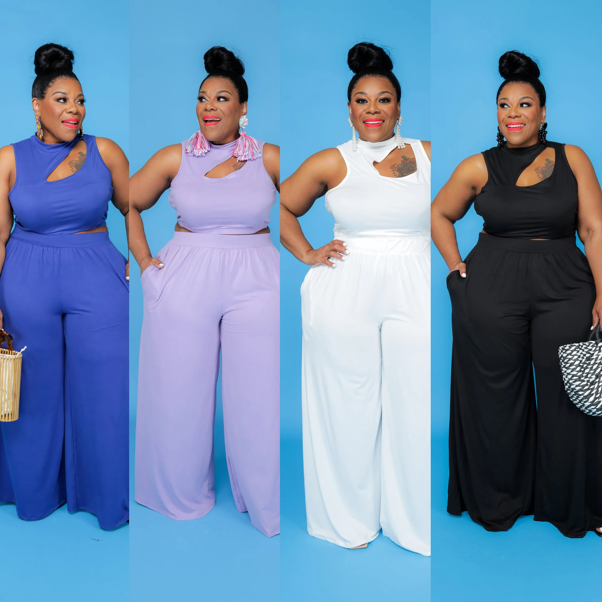 2 piece white outfit plus size Clearance