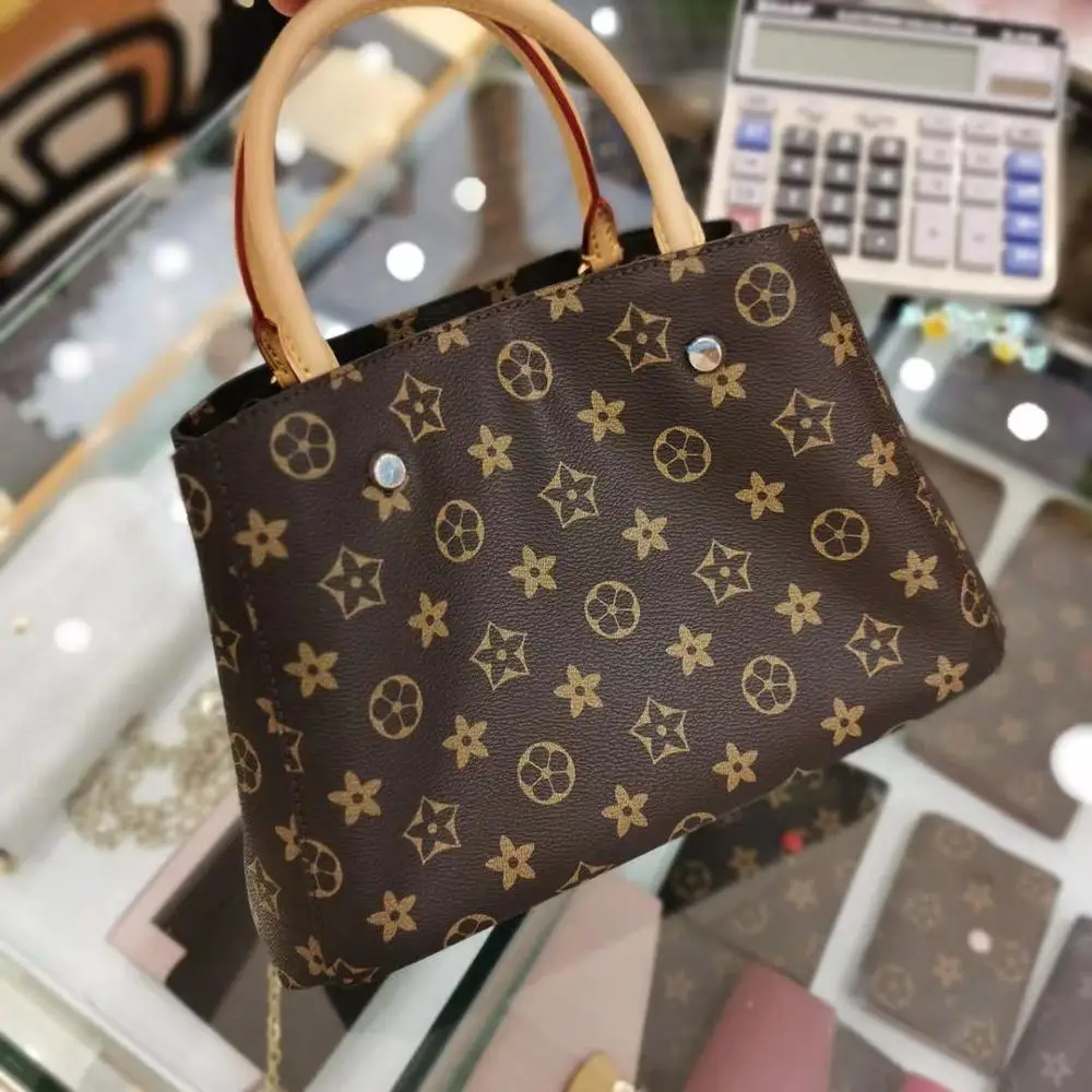 

2019 luxury designer Top quality women genuine Leather Montaignes european fashion handbag tote bag purse