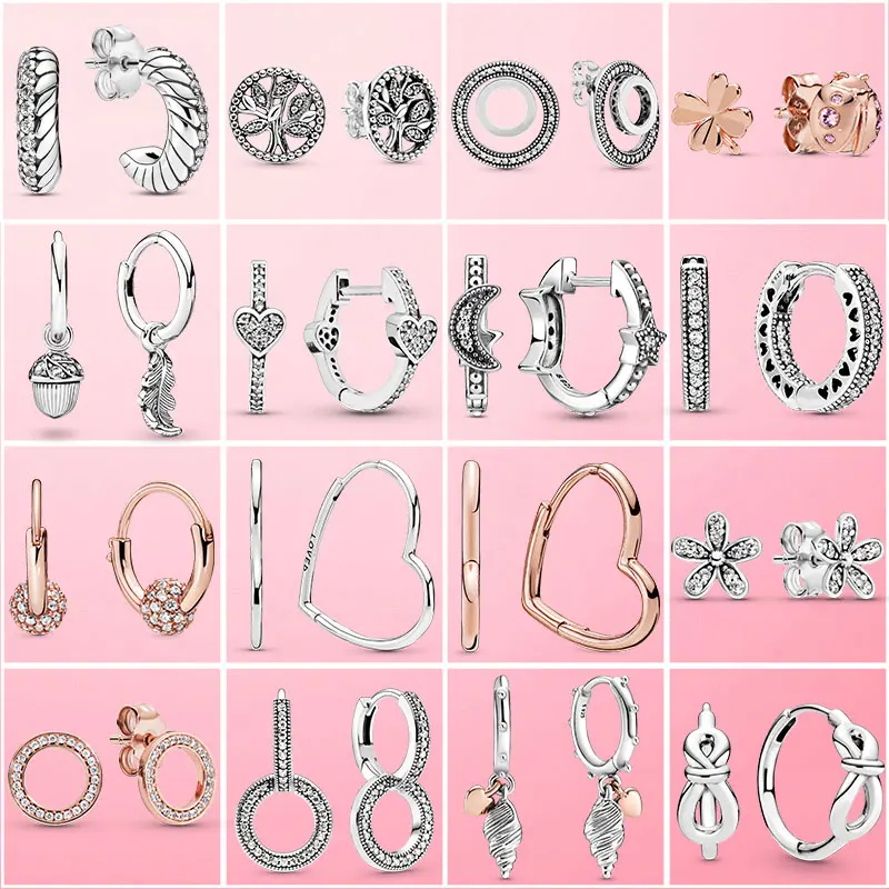 Stud-Earrings Jewelry Daisy-Flower 925-Sterling-Silver Statement S925 Real Pave Women