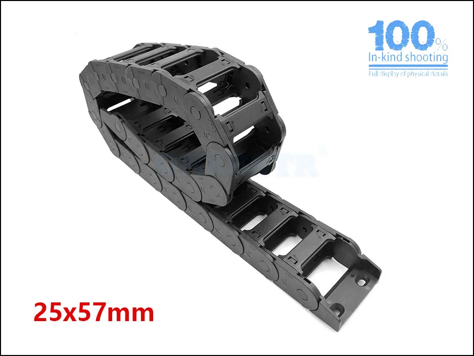 JFLO 1Meter 25x25 25x38 25x50 25x57 25x77mm Wire Carrier cable Drag chain Bridge type open of both side Towline Free shipping 24