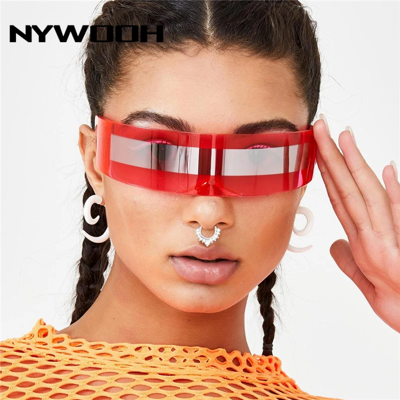 NYWOOH Future Wrap Around Goggle женские и мужские солнцезащитные очки странные Сиамские
