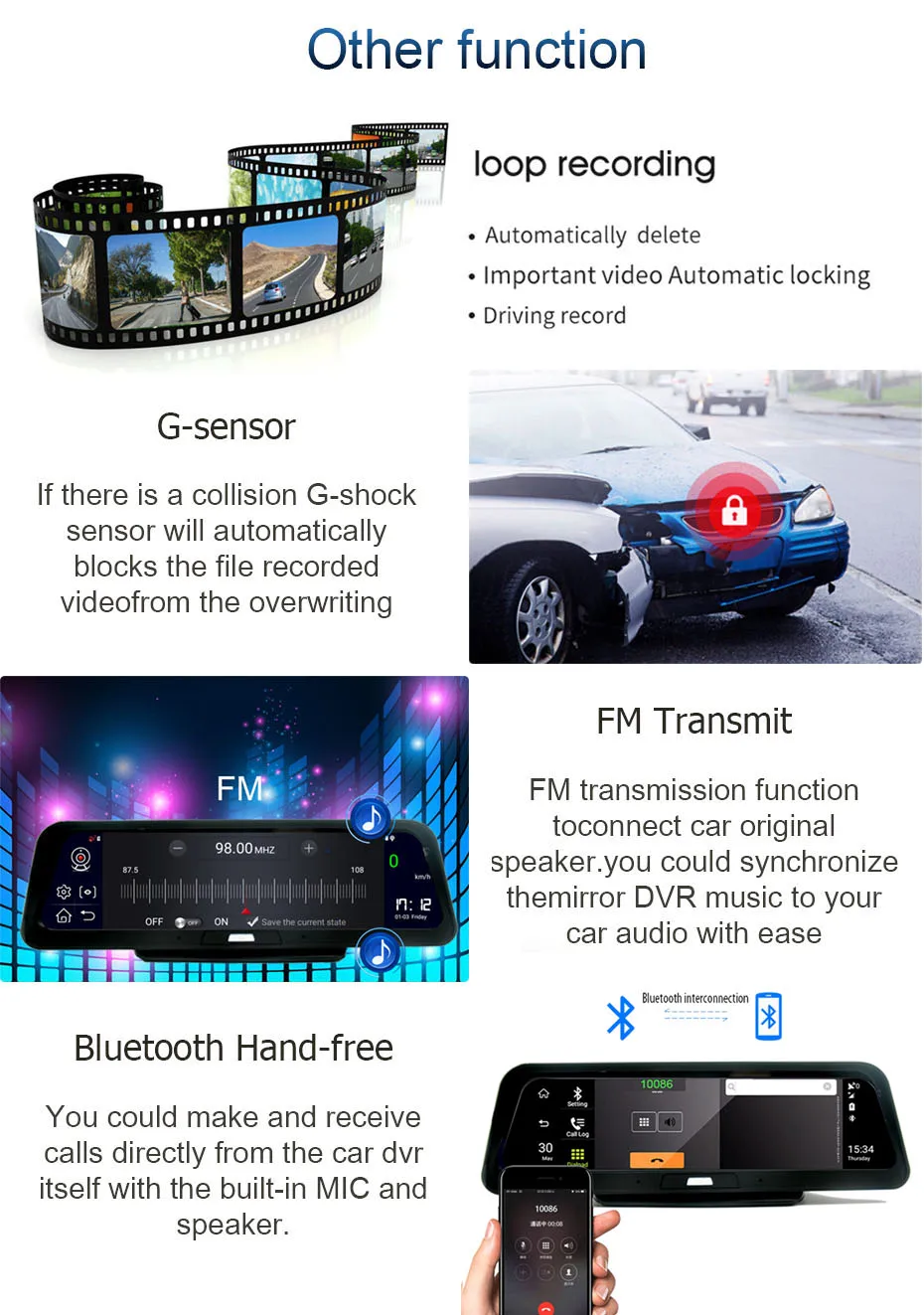 8'' 4G Android 8.1 Car DVR Mirror WIFI GPS Bluetooth 2GB+32GB ADAS FHD 1080P Dash Cam Dual Lens Car Video Recorder 24H Park garmin gps for cars